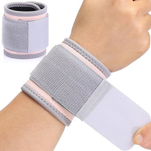 Elegante Soporte de Muñeca de Nailon Gris y Rosa para Mujer, para Fitness, Yoga, Gimnasia, con Compresión Ajustable, Cómodo y Flexible - Product Image 1