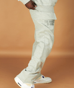 Everyday Wear <b>Lightweight</b> Regular Stylish Durable Winter Solid Soft Cotton Full-zip <b>Hoodie</b> And Matching Straight-leg Jogger Set - Product Image 5