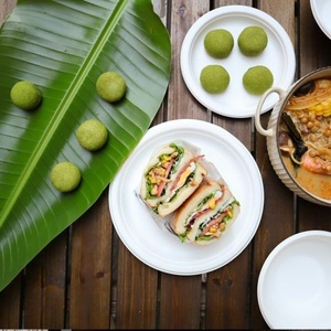 Compostable Sugarcane Bagasse 6 Inches Round Shapes <b>Plates</b> Fast Food and Snacks Meal <b>Plates</b> Hotel and Cafe Uses Dinnerware 2026 - Product Image 1