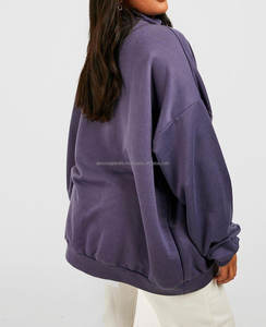 Sweat à capuche décontracté pour femme, fermeture éclair sur le devant, coupe ample, broderie 3D, 100% coton respirant, streetwear - Product Image 3