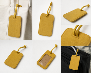 Beige Cotton Luggage <b>Tag</b> Luggage Label Keychain Rectangular Travel Bag <b>Tag</b> Custom <b>Name</b> Card - Product Image 6