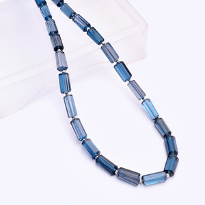 Perles facettées en topaze de Londres AAAA+ de 9 mm à 12 mm, en forme de tube, pierres précieuses naturelles authentiques, perles cylindriques pour bijoux - Product Image 4