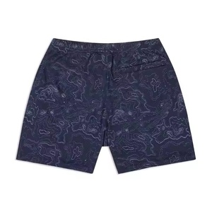 Shorts de sport décontractés en polyester bleu marine personnalisés, imprimés par sublimation, avec poches, séchage rapide, taille élastique - Product Image 3