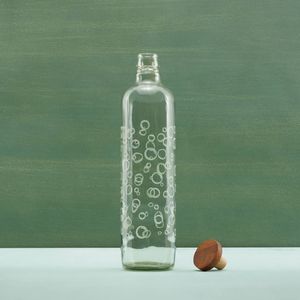 Bottiglia d'acqua in vetro da 750 ml con tappo in legno - Product Image 1