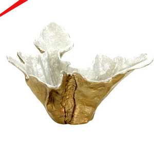 Bol décoratif de table en aluminium de haute qualité avec support en forme de bois de cerf doré, petit bol pour snacks, fruits et noix, idéal pour la cuisine et le service - Product Image 5