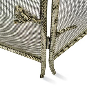 Écran de protection pliable en métal pour foyer, motif branche d'oiseau inspiré de la nature, résistant à la chaleur, décoratif - Product Image 4