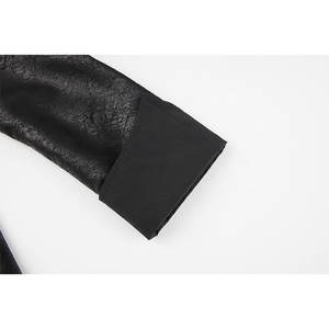 Men‘s PU Hooded Leather Steampunk <b>Jacket</b> Medieval <b>Gothic</b> Victorian Vampire Coat Tailcoat Gear Design Adjustable - Product Image 3