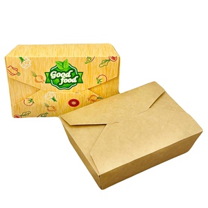 Custom Printed Recycled Kraft Paper Food Packaging <b>Box</b> with Varnishing Handle 3mm Thickness Custom Shape for Fried Chicken - Product Image 4
