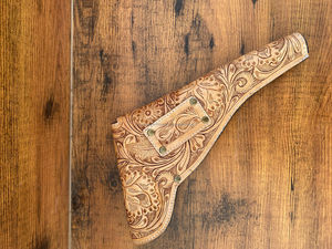 Funda de Cuero de Vaca Tallada a Mano, Estilo Vaquero, Oculta, Lujosa, Hecha a Mano - Product Image 3