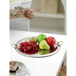 Plato Redondo Metálico para Servir Alimentos, Hecho a Mano, para Postres y Dulces, Ideal para Mesas, Hogares, Hoteles, Bodas y Fiestas - Product Image 4