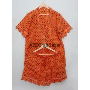 Conjunto de Pijama de Algodón 100% Puro Hecho a Mano, Estampado Digital Floral Vintage, Suave, Transpirable, de Secado Rápido, para Invierno y Verano - Product Image 5