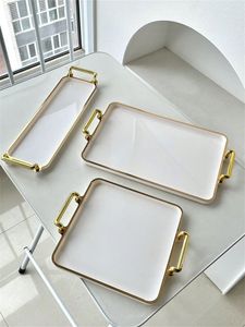 Metal Serving <b>Tray</b> With Enamel Finish Useful For Serving Food Items Drinks And Decorative <b>Table</b> Display - Product Image 3