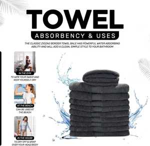 Elegante Toalla Facial de Lino Gris, Tejida en Algodón, Suave, de Secado Rápido, para el Cabello, Belleza y Uso en el Baño - Product Image 2