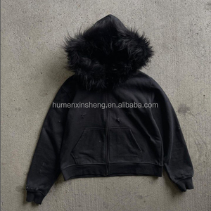 custom logo Mohair <b>Hooded</b> Sweatshirt Mohair Pullover Hoodie Mohair <b>Zip</b> Up Hoodie Oversized Mohair Hoodie - Product Image 2
