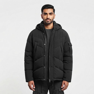 Custom Design <b>Long</b> Winter Canvas Windbreaker Outdoor Bubble <b>Coats</b> Plus Size <b>Puffer</b> Jacket Stand Front High Quality <b>Men</b> Jackets - Product Image 1