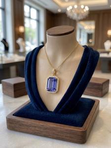 Colgante de circonita con corte esmeralda, chapado en oro de 18 quilates, cadena de plata 925 - Regalo de boda - Product Image 5