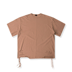 เสื้อยืดโอเวอร์ไซส์ทรงบ็อกซี่ ผ้าคอตตอน 100% คุณภาพสูง ตกแต่งด้วยเทคนิค Acid Wash แบบพิเศษ ทรงหลวมไหล่ตก น้ำหนักผ้าหนา สำหรับผู้ชาย - Product Image 1