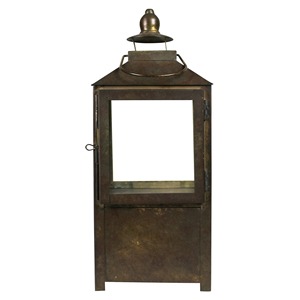 <b>Square</b> Metal Lantern With <b>Glass</b> Panel And Heat Resistant Design For Home Decoration - Product Image 3