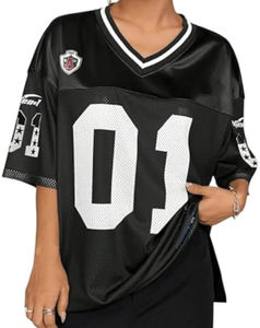 T-shirts graphiques grunge personnalisés unisexes respirants et amples pour femmes, collection été 2026, streetwear à manches courtes - Product Image 1