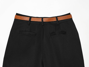 Pleated <b>Skorts</b> With Belt Solid Color And Dot Pattern Casual Summer <b>Women's</b> Shorts Mid Waist Regular Fit Breathable Polyester - Product Image 4