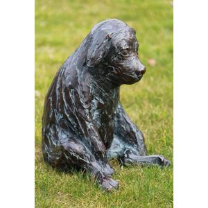 Sculpture de chat en métal coulé à la main, finition patine verte antique, style vintage, statue de chat pour la décoration de jardin et de pelouse - Product Image 6