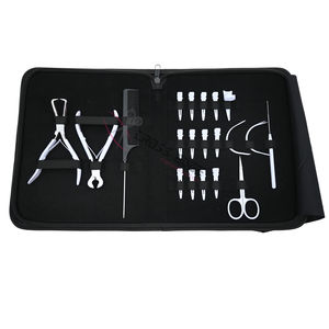 Kit d'outils pour extensions de cheveux noirs avec coupe-keratine, fil à boucle, peigne à queue, aiguilles, pinces de sectionnement et pince à extensions capillaires - Product Image 5