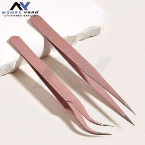 Pinzas Portátiles para Pestañas en Oro Rosa - Juego de 2 Herramientas de Acero Inoxidable para Extensión de Pestañas para Uso Doméstico - Product Image 2