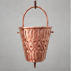 Chaîne de pluie en cuivre suspendue pour seau, décoration de jardin extérieur, style simple - Product Image 3