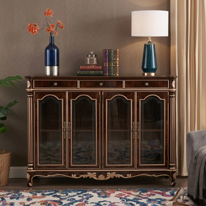 ตู้ไซด์บอร์ดอาร์ตเดโคสุดหรูสั่งทำพิเศษ ตู้ไซด์บอร์ดไม้เนื้อแข็งสีเขียวมรกต บุฟเฟต์มาลาไคต์สำหรับวิล<span class=keywords><strong>ล</strong></span>่า โรงแรม ห้องรับประทานอาหาร รับผ<span class=keywords><strong>ล</strong></span>ิตตามแบบ OEM - Product Image 5