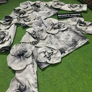 Veste en Jean Denim Courte Streetwear Vintage Rayée pour Homme Sur Mesure, Respirante, Dernier Design avec Style de Surpiqûres Tendance - Product Image 3