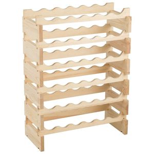 Range-bouteilles en bois empilable pour 36 bouteilles, conception modulaire anti-basculement - Product Image 4