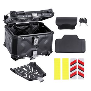Maleta Superior Desmontable Impermeable para Motocicleta de 45L, Caja Trasera Universal de Aleación de Aluminio para Moto con Forro de Cuero - Product Image 1