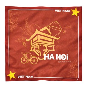 Bufanda con Pluma y Bandera de Vietnam del Consejo del Cáncer, Impresión Digital en Poliéster, Accesorio de Moda Duradero, Diseño Portátil, Uso Promocional - Product Image 5