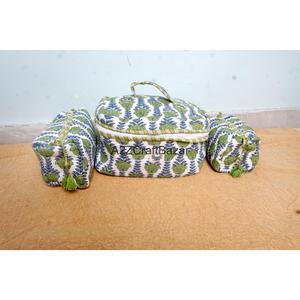 Juego de Bolsas de Algodón Ecológicas Hechas a Mano, Organizador de Viaje, Bolsa de Cosméticos, 3 Bolsas Grandes con Cierre Impermeable, Estilo Vintage, Personalizables - Product Image 1