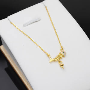 Pendentif en argent S925 en forme d'os de poisson, collier pour femme de 7 à 13 pouces, accessoires de perles DIY, 347 composants de bijoux, comprenant une chaîne - Product Image 5