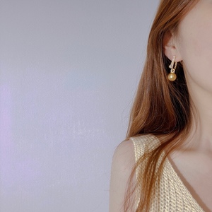 Light Luxury S925 Pure <b>Silver</b> <b>Dangle</b> <b>Earrings</b> with Natural Pearls 11-10MM Slightly Flawed Gift Box Included Wholesale - Product Image 4