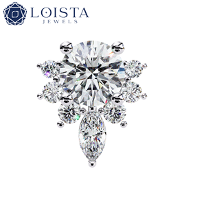 Boucles d'oreilles en diamant cultivé en laboratoire, taille brillant rond, style classique, bijoux de mariage pour femmes, certifiées IGI - Product Image 3