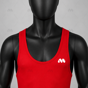 Combinaison de lutte sans manches personnalisée pour homme, en Spandex/Polyester, légère et respirante, pour adultes - Product Image 3