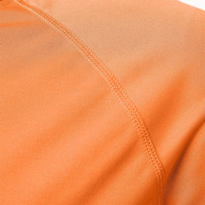 T-shirt à manches longues col rond orange en coton/fibre de bambou respirant à séchage rapide, tricoté, coupe classique, couleur unie, décontracté pour homme - Product Image 2