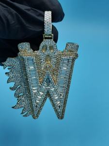 Colgante de Lujo Iced Moissanite DDP-939 de Plata 925, Estilo Hip Hop, Letra Inicial Personalizada, Letra de la Suerte, Moda Rapper, Bling, Diamante Dvars - Product Image 3