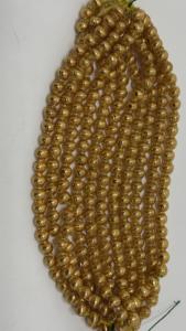 6mm <b>Gold</b> Ribbed Glass <b>Beads</b> Round Metallic Trade <b>Beads</b> for Jewelry Making Necklace <b>Bracelet</b> Craft Supplies - Product Image 3