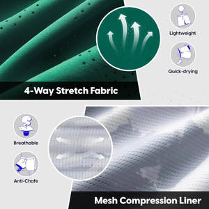 Pantalones Cortos Deportivos Casuales para Hombre Hechos a Medida, de Lona Sólida, de Alta Calidad, de Secado Rápido, Elásticos en 4 Direcciones, Servicio OEM - Product Image 4