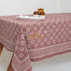 Mantel de Algodón con Estampado Floral Dabu de la India, Cubierta para Mesa de Comedor, Mantel Personalizable para Cocina - Product Image 3