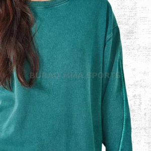 Sweat-shirt décontracté pour femme, brodé, tricoté, écologique, couleur personnalisée, coupe ample, col rond, manches longues - Product Image 3