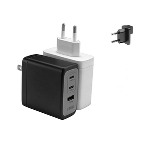 Adaptateur secteur EU 100W avec double port USB-C et USB-A, chargeur rapide pour ordinateur portable, Android, usage professionnel - Product Image 1