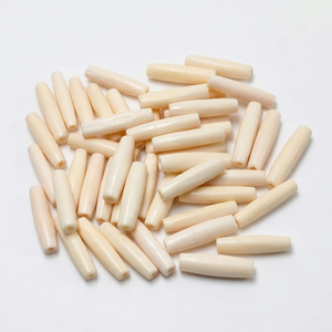 Opaque White Pipe Beads: Premium Milk-White Tubular Spacer Beads for Minimalist Jewelry and Fashion Design - Product Image 1