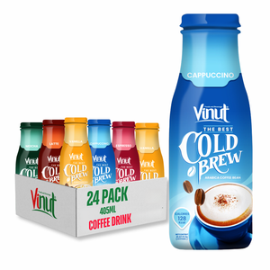 Café Cold Brew 405ml 13,7 floz Bebida VINUT 24 botellas por cartón botella para mascotas Etiqueta privada OEM ODM Muestra gratis Premium - Product Image 1