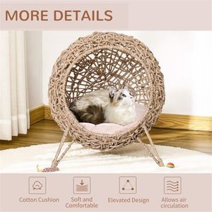 Beige Cat Bed and House Pet Furniture - Product Image 1