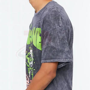 Camisetas de Hombre de Manga Corta Estampadas 100% Algodón, Ropa Casual de Color Negro, Impresión de Logotipo Personalizado, 220 GSM, Nueva Colección de Alta Calidad - Product Image 5