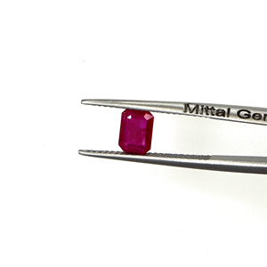 Rubis naturels non traités du Mozambique, octogones calibrés 5x7mm, pierres précieuses de rubis naturelles facettées pour la création de bijoux, prêtes à l'emploi - Product Image 2